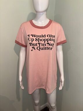 LulaRoe “Not a Quitter” Pink Short Sleeve T-Shirt - M
